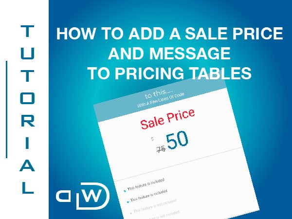 How To Add A Sale To Pricing Tables